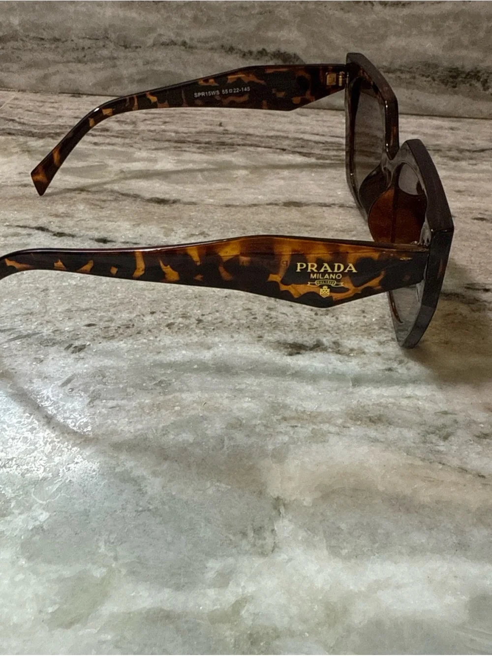 Prada Tortoiseshell Geometric Sunglasses - Brown Gradient Lenses